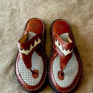 DOUBLE H Western Style Leather Sandals